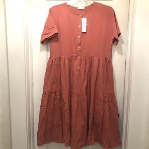 Roolee Mauve Rose Tiered Dress XL NWT